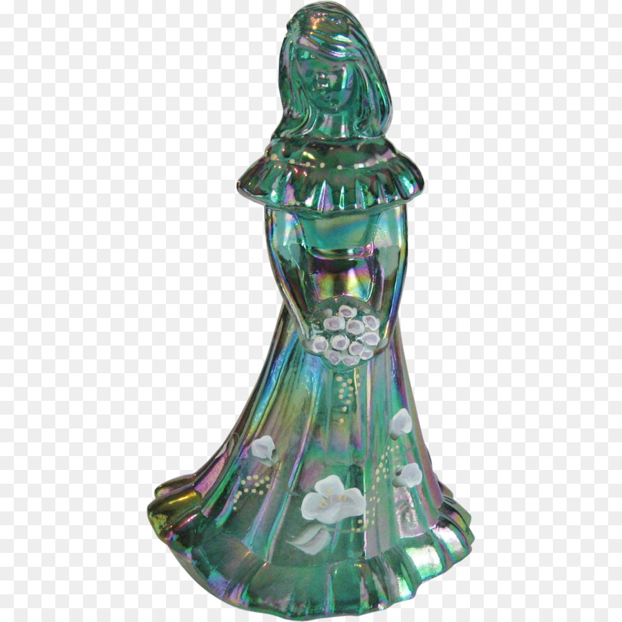 Figur Türkis Glas Unzerbrechlich - grün von hand bemalt