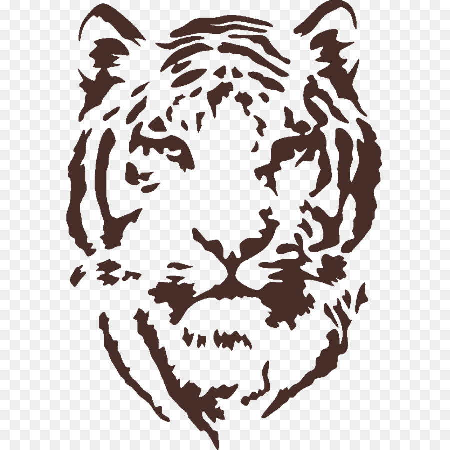 Grafica vettoriale di Tigre Stencil Clip art - feroce di testa di tigre