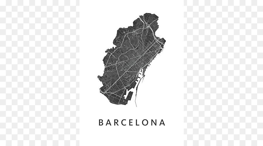 Barcellona Illustrazione Mappa Kunst in Kaart Clip art - bianco poster