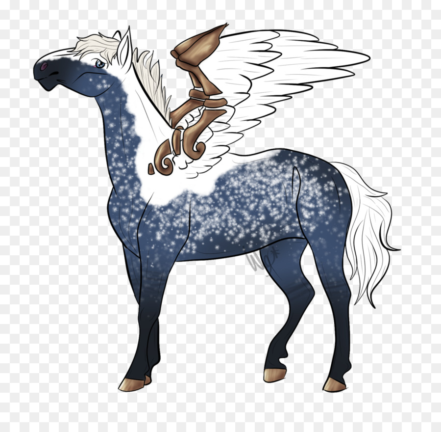Mustang Hengst Halfter Pony Illustration - Star Cloud
