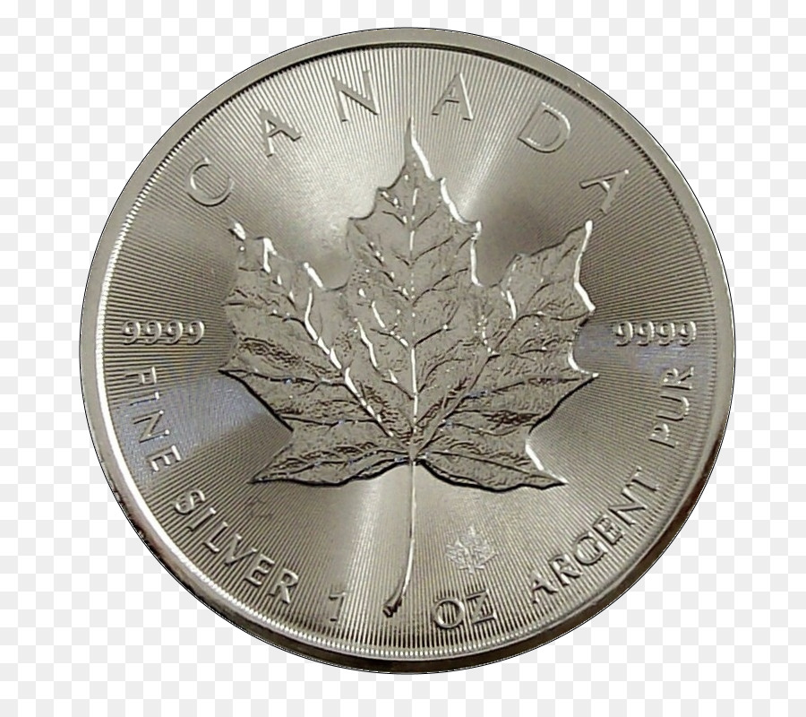 Münze Silber Unze Metall Kanada - frische Blätter