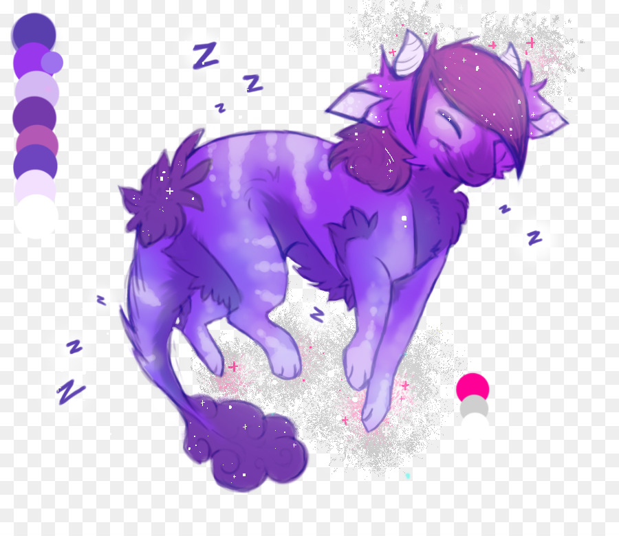 Canidae Illustrazione Unicorno Cane Cartone Animato - viola sogno