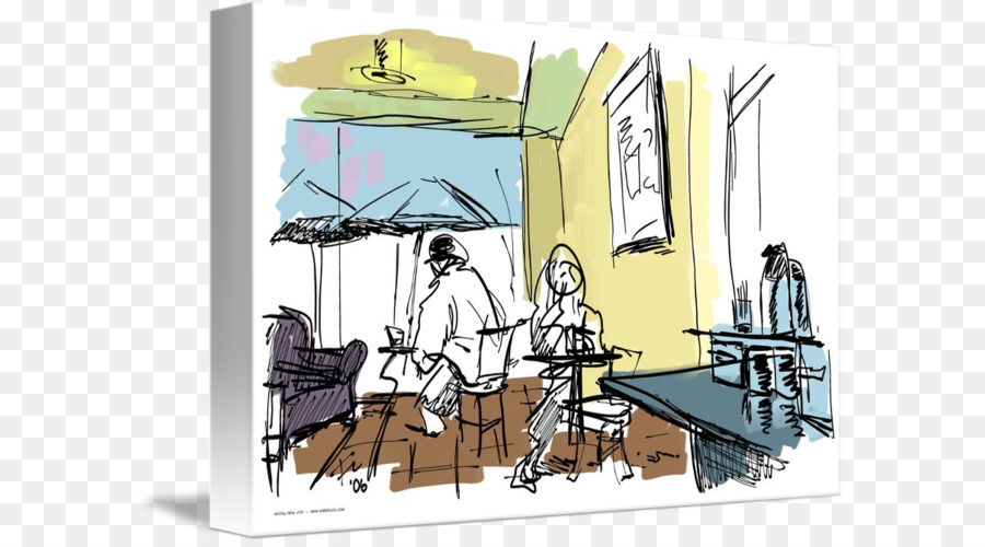 Abbildung Coffee Cafe Cartoon Gallery wrap - Kaffee in der Art