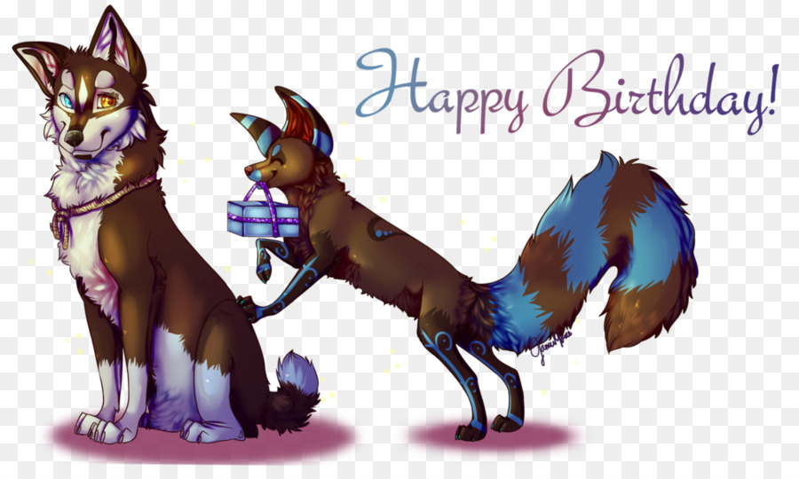 Hund Pferd-Cartoon-Illustration Fauna - happy birthday weiß