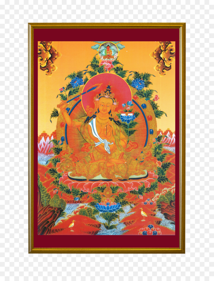Thangka Manjushri Malerei Buddhaschaft Standard Tibetischen - Malerei