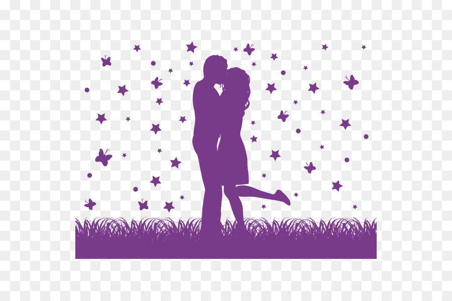 Bacio di grafica Vettoriale Silhouette Romance rapporto Intimo - Bacio