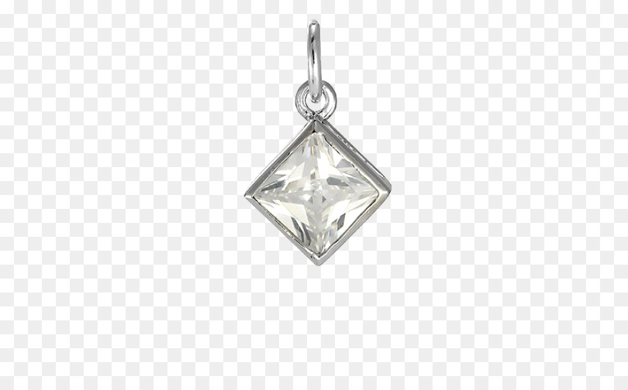 Medaglione Corpo Gioielli Diamante - quadrato d'argento