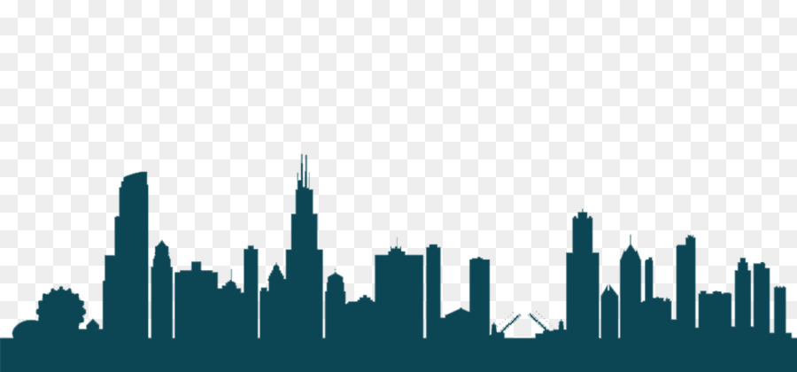 Skyline di Chicago grafica Vettoriale Silhouette - silhouette