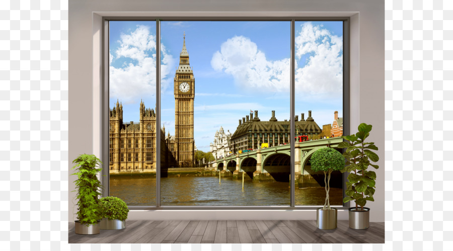 Finestra del Palazzo di Westminster, il Big Ben Fotografia Gradiyent Stampa - Finestra
