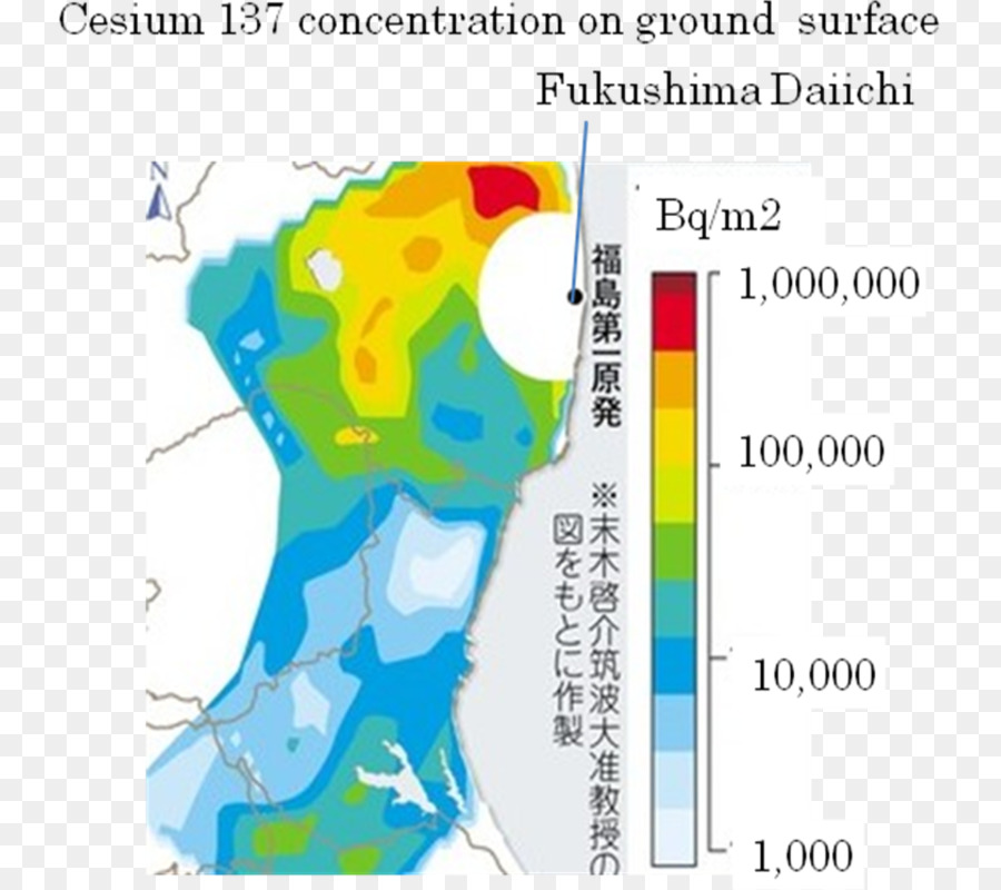 Il disastro nucleare di Fukushima Daiichi Cesio-137 disastro di Chernobyl, Fukushima Prefecture - caldo mappa