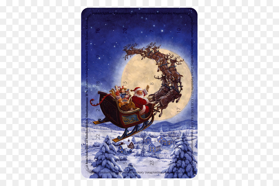 Santa Claus Christmas Tag-Bild Rentier-Die Nacht Vor Weihnachten - Illustriert von Arthur Rackham - Poster business