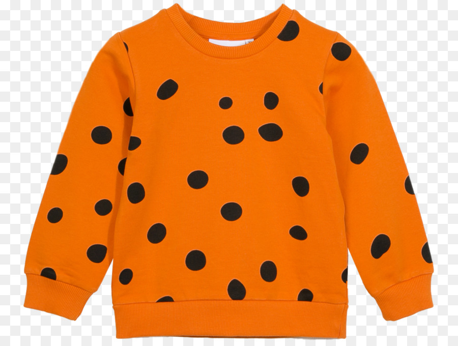 Polka dot Sleeve Pullover Hals - orange Punkte