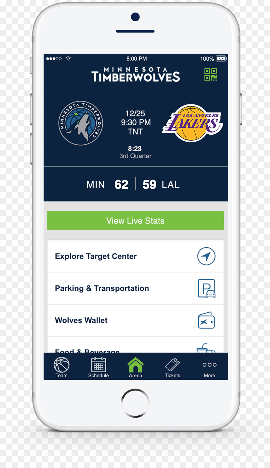 Funktion, Telefon, Smartphone, Minnesota Timberwolves, Target Center der NBA - Handy app