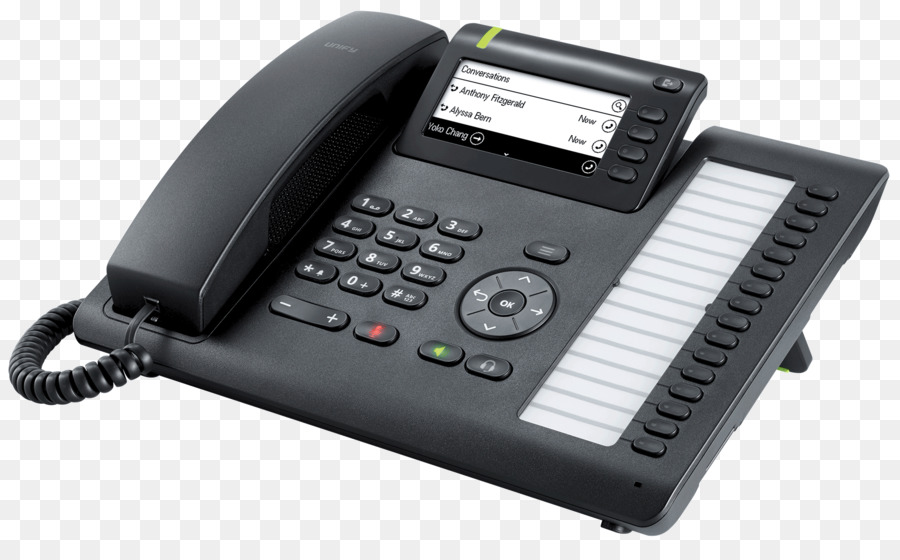 OpenScape Desk Phone CP400 Schwarz Telefon Unify-Software und-Lösungen GmbH & Co. KG. VoIP-Telefon-Handys - eine perspektivische Ansicht