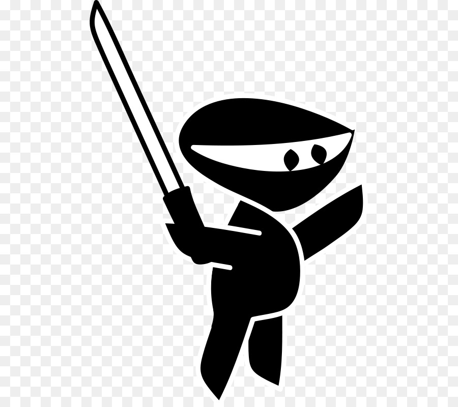 Clip art Ninja Vektor Grafiken in Schwarz und weiß Bild - Ninja