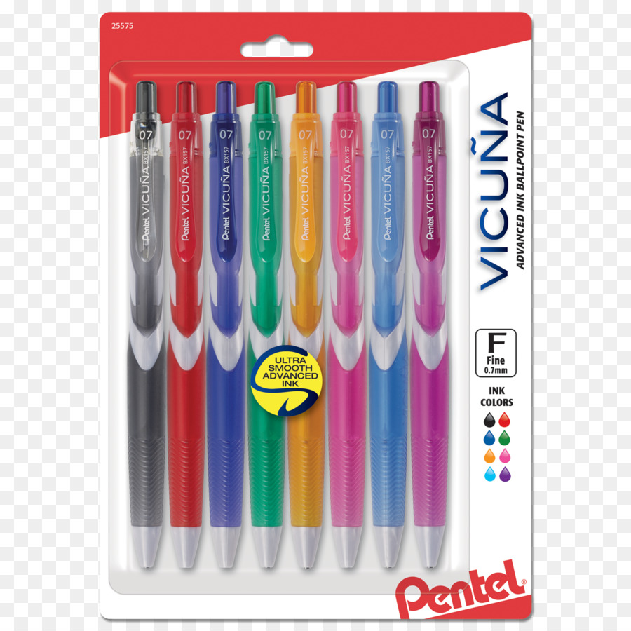 Pentel VICUÑA - penna a Sfera - nero - a base di olio di inchiostro del pigmento - 0,35 mm - fine - retrattile Penne penna Gel - correttore a penna