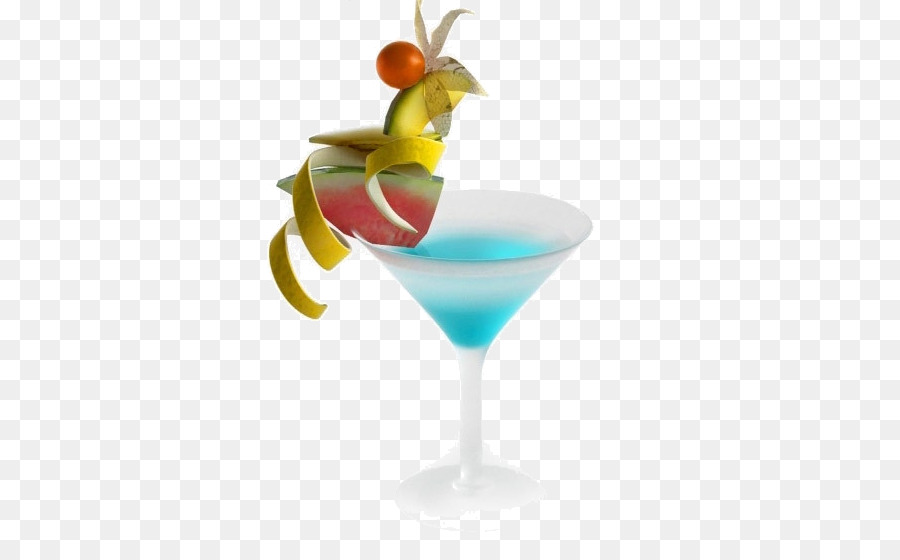 Cocktail trang trí Martini màu Xanh Hawaii uống rum chanh - cocktail