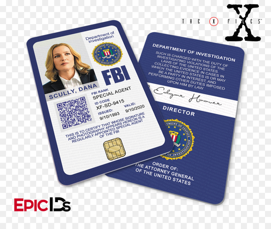 Dana Scully e Fox Mulder in X-Files agente Speciale dell'fbi (Federal Bureau of Investigation - badge agente segreto