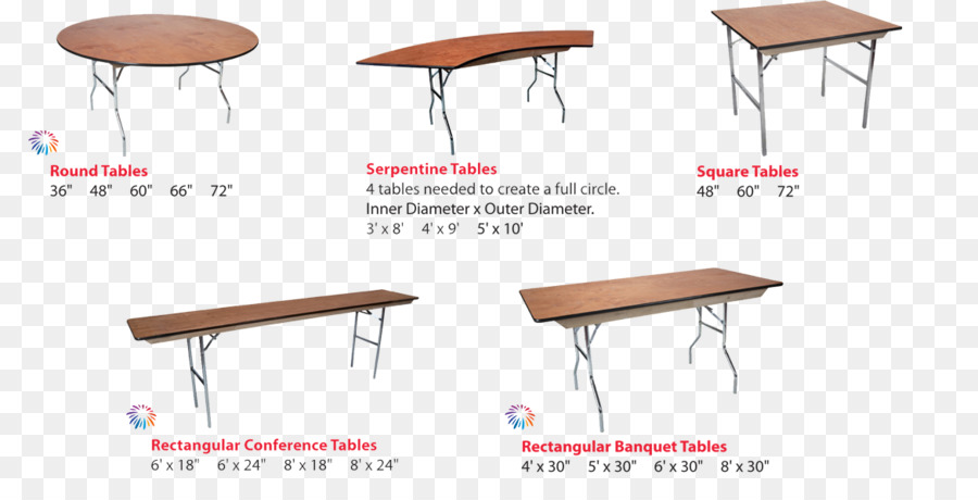 Wood Table Png 1170 598, What Size Is A Standard Folding Table