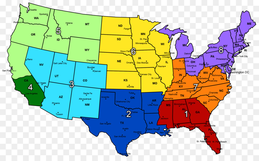 Miền Trung Tây Hoa Kỳ Khu Bản Đồ Đông Nam Hoa Kỳ - bản đồ
