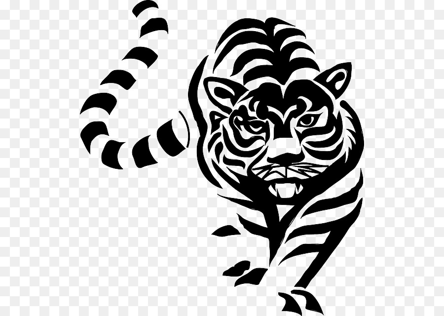 Clip art di tigre Bianco Nero tigre Leone Disegno - leone