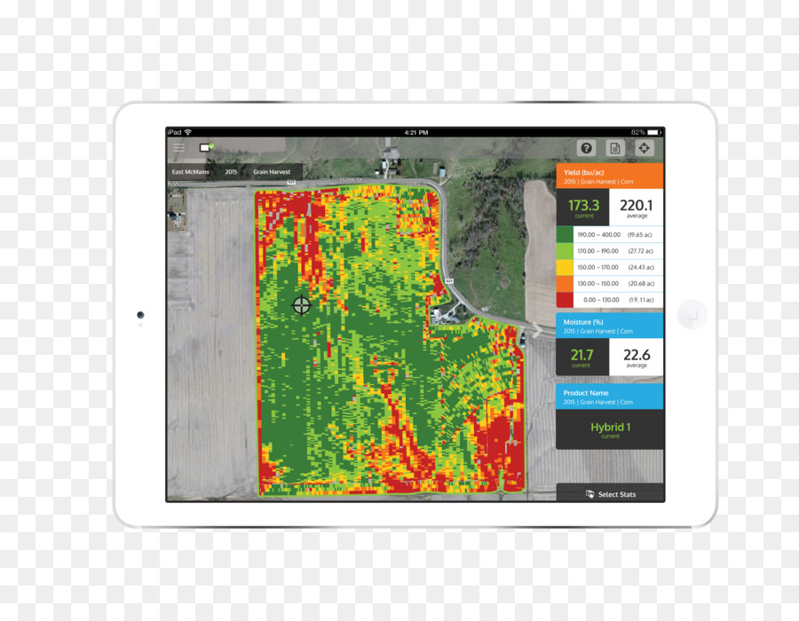 Ag Leader di Tecnologia per l'agricoltura di Precisione il rendimento del Grano monitorare il rendimento del Raccolto Settore - iPad Bianco