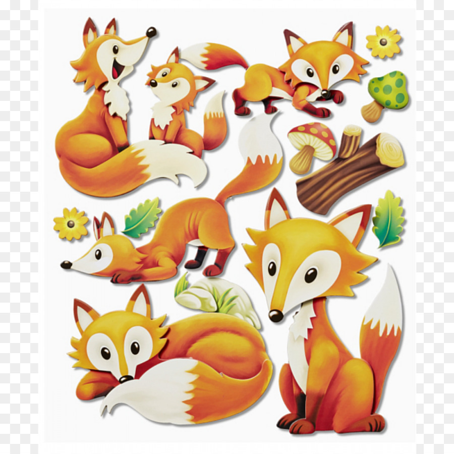 Red fox 3 D Sticker Groß, Dinosaurier Wandtattoo 3D Sticker XXL - 3d Aufkleber