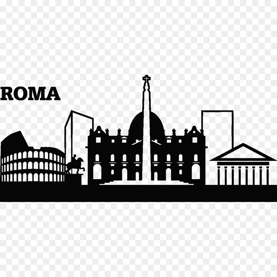 Rom Logo, Vektor Grafik Illustration - gotham skyline der stadt