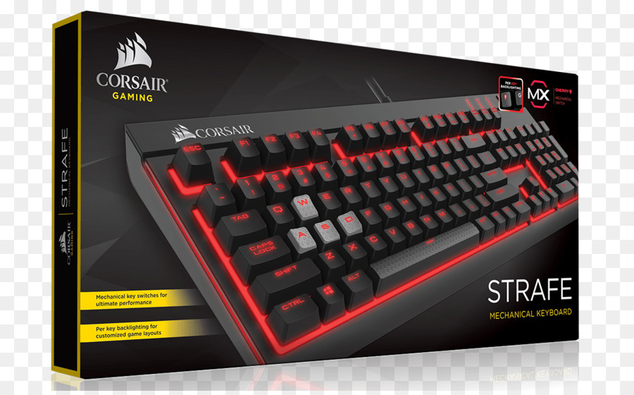 Computer Tastatur Corsair Gaming STRAFE RGB Corsair STRAFE Mechanical Gaming Keyboard   Cherry MX Brown EU - Kirsche