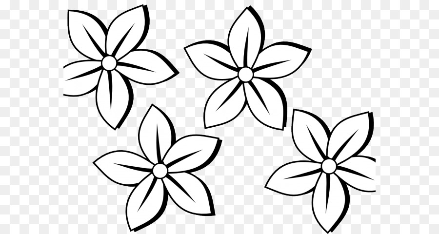 Clip-art-Zeichnung, Schwarz und weiß-Bild der Linie Kunst - Blume