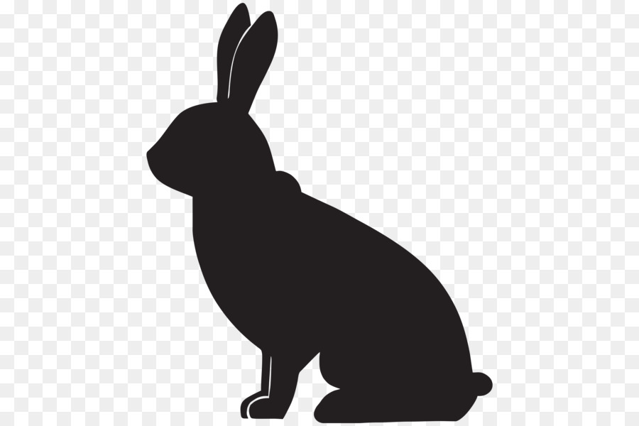 Heimische Kaninchen Hase Clip art Silhouette - Silhouette