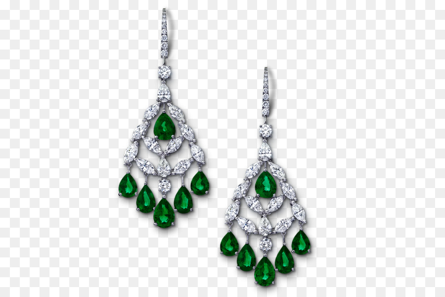 Emerald Bông Tai Đồ Trang Sức Ảnh Kim Cương - Ngọc lục bảo
