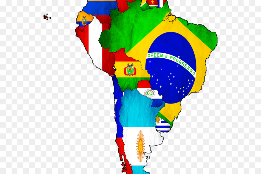 Bandiere America del Sud, Stati Uniti d'America, Continente Mappa - mappa