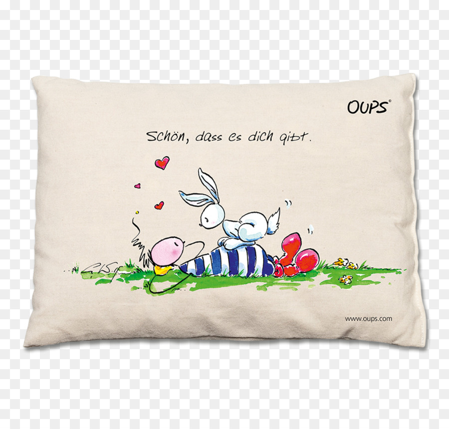 Pillow Oups Kirschkern-Wärmekissen - Buch - Cushion Easter Text - Kissen