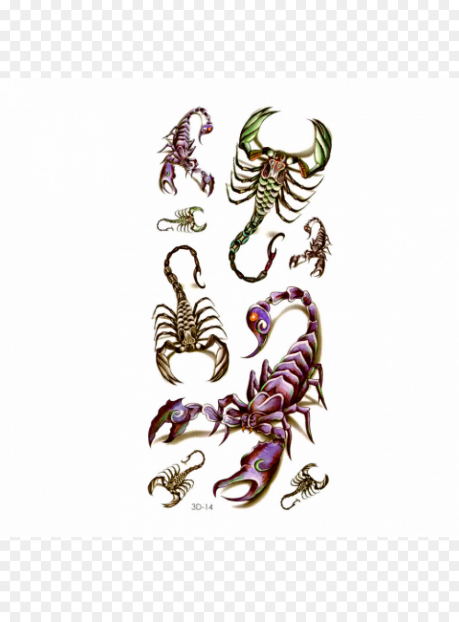 Abziehtattoo Körper-Kunst-Scorpion Flash - Skorpion