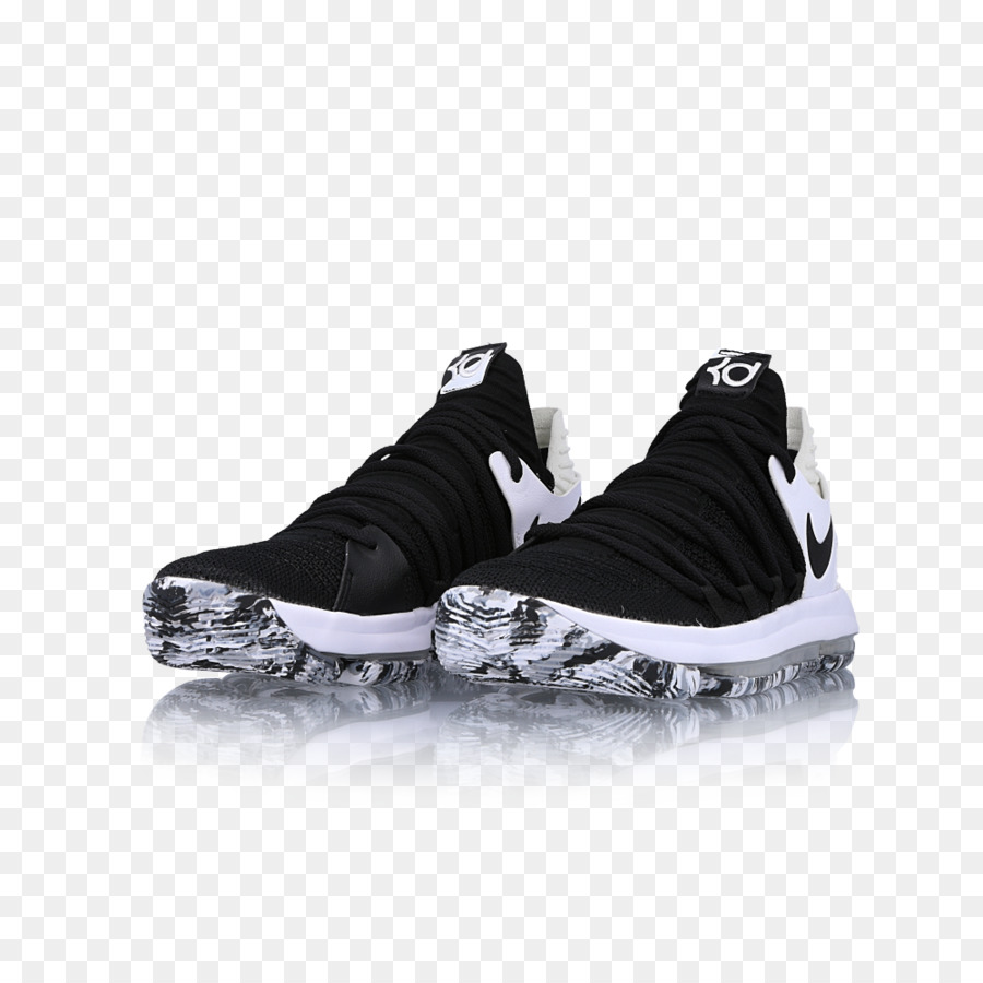 Sport Schuhe Nike KD 10 Schwarz Weiß Basketball Schuh - Nike