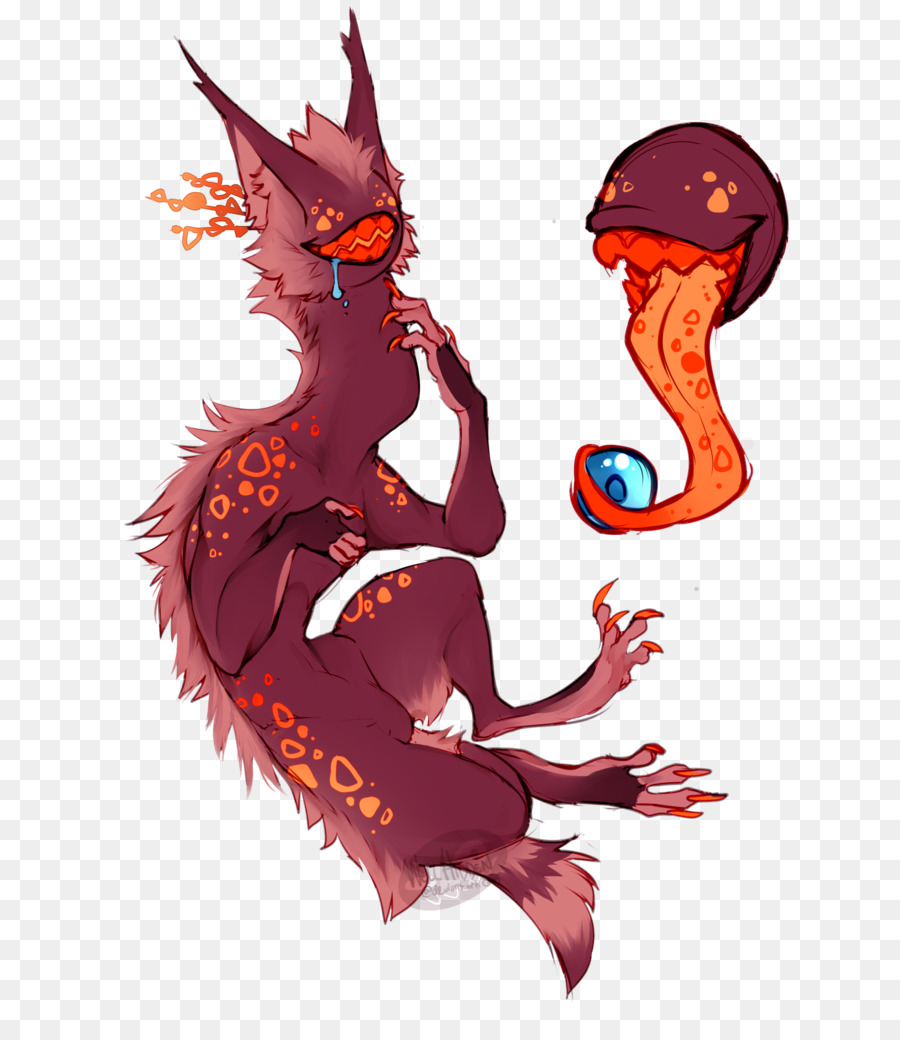 Illustration-Cartoon-Organismus-Fiction-Dämon - ängstliche Katze
