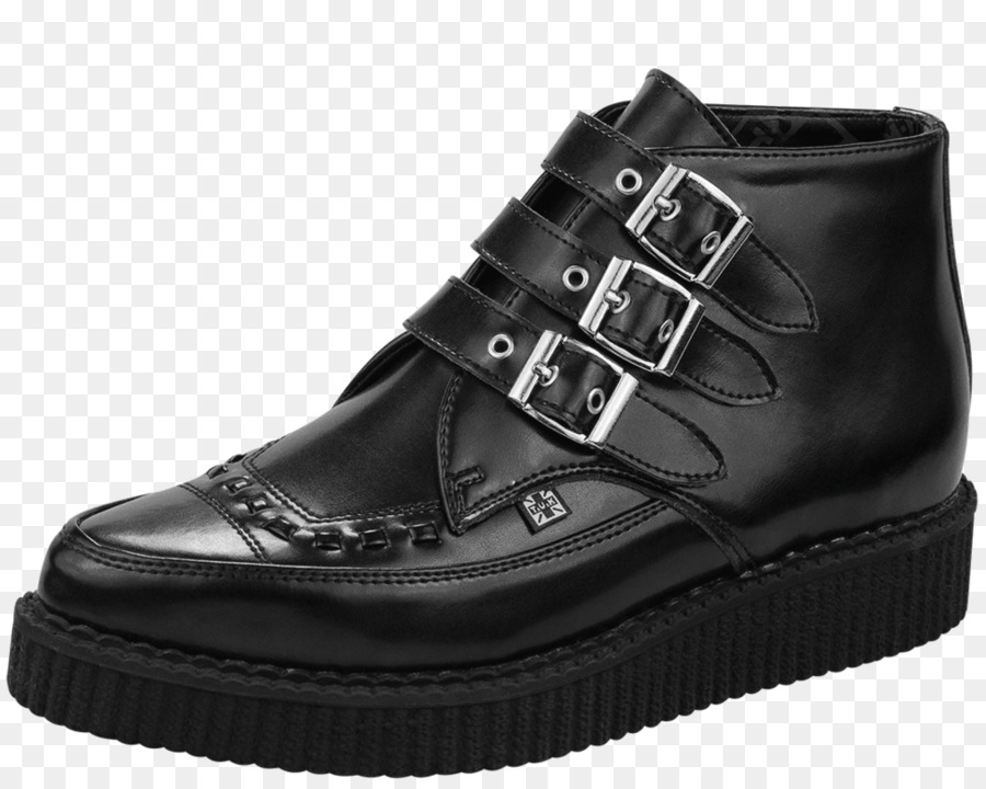 T. U. K. 3-Schnallen-Spitzen-Stiefel-Schwarz 6 T. U. K. 3-Schnallen-Spitzen-Stiefel-Schwarz 6 Bordell creeper Schuh - Boot