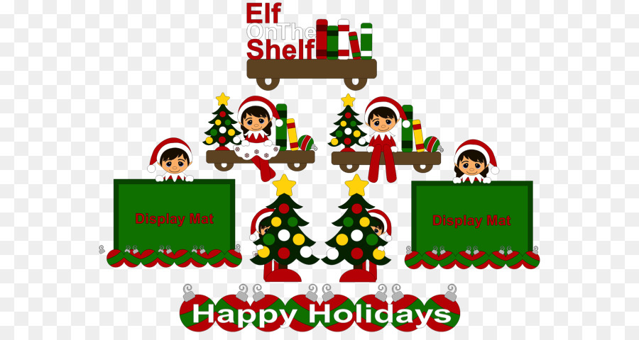 Albero di natale di arte della Clip ornamento di Natale il Giorno di Natale del Prodotto - elfo sullo scaffale