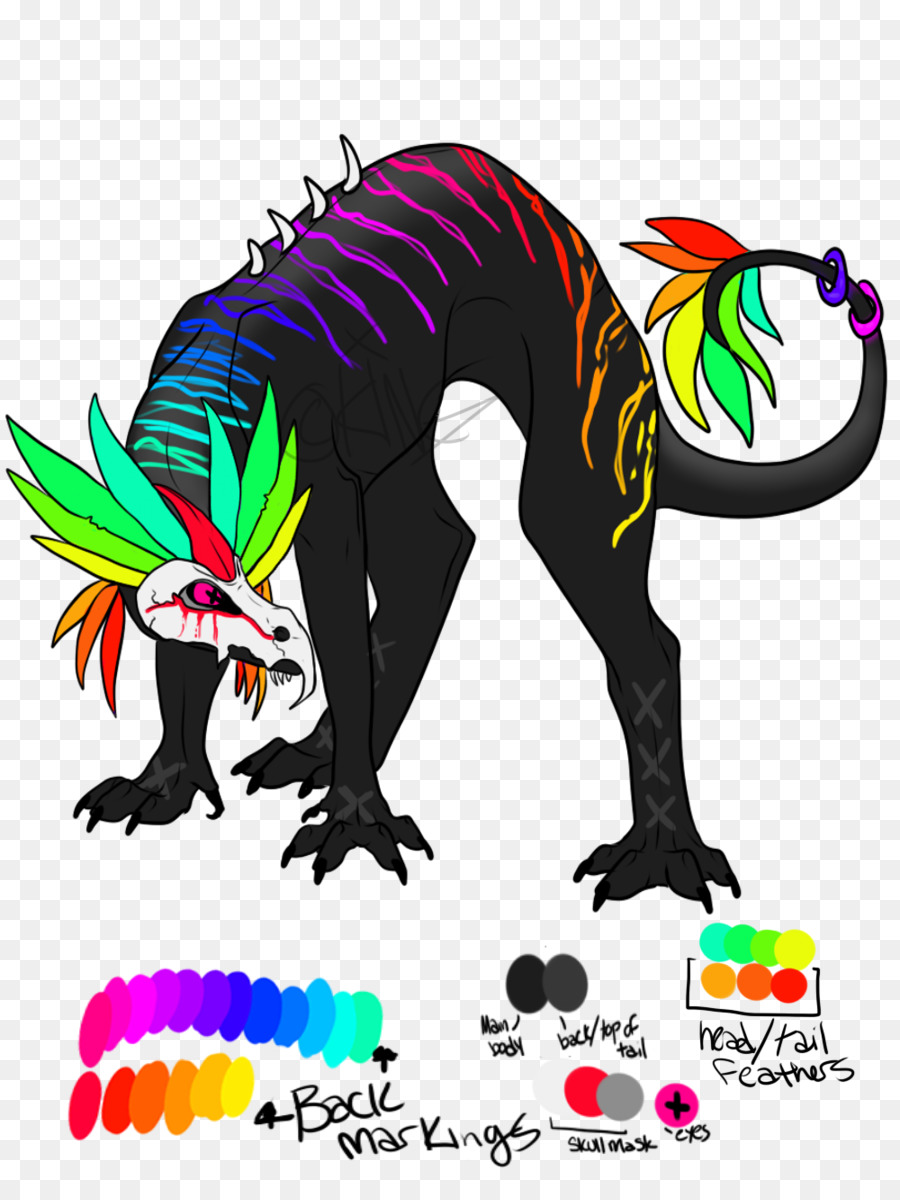 Mammifero Clip art, Illustrazione, Linea creatura Leggendaria - doppio drago arcobaleno