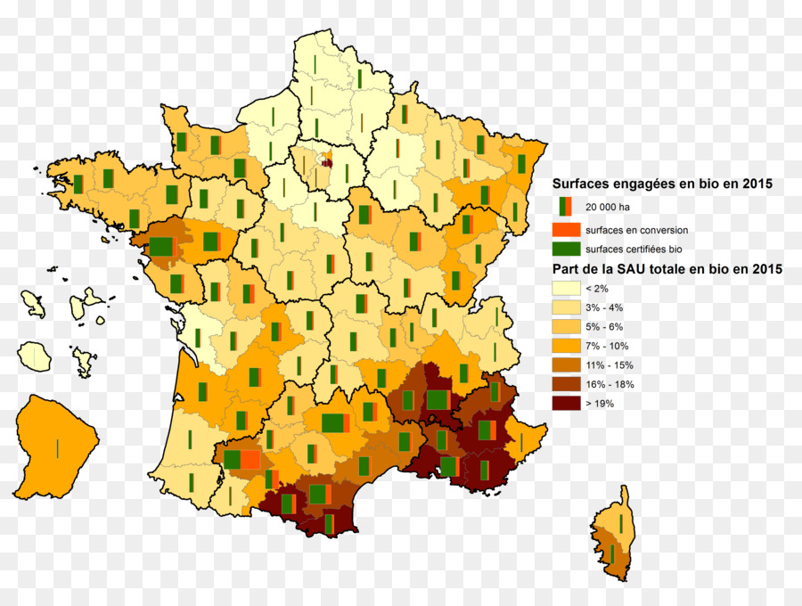 Francia alimenti Biologici Mappa Agricoltura agricoltura Biologica - Francia
