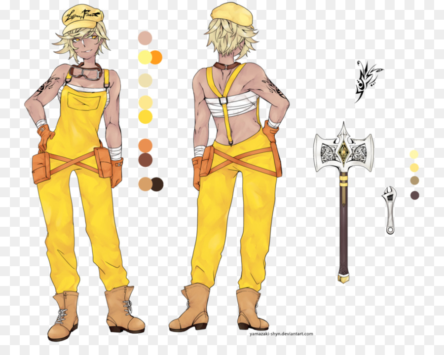 Costume Cartoon Illustration-Fiction-Charakter - gold rechter arm Muskel