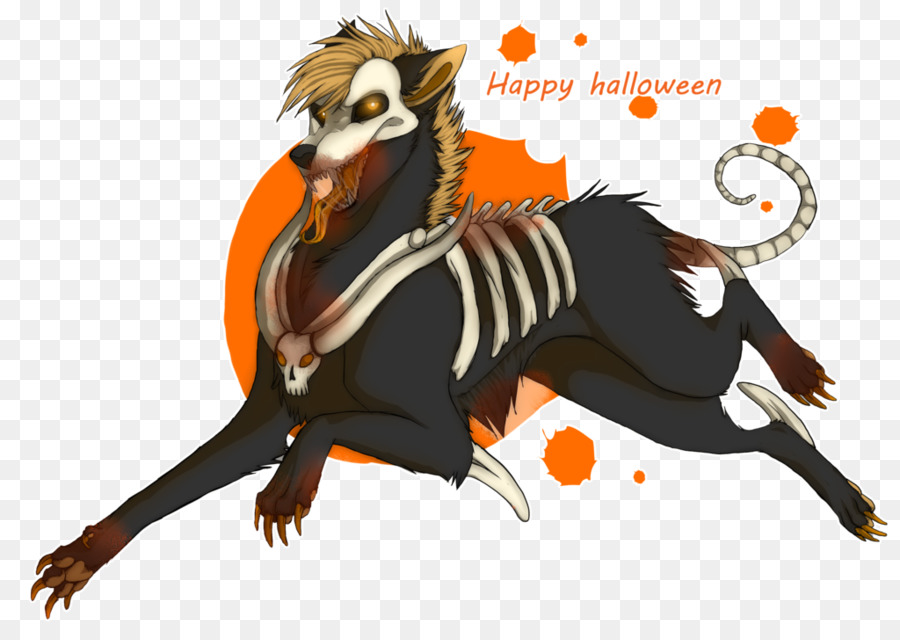 Fleischfresser Illustration Cartoon Fauna Charakter - Happy Halloween glücklich
