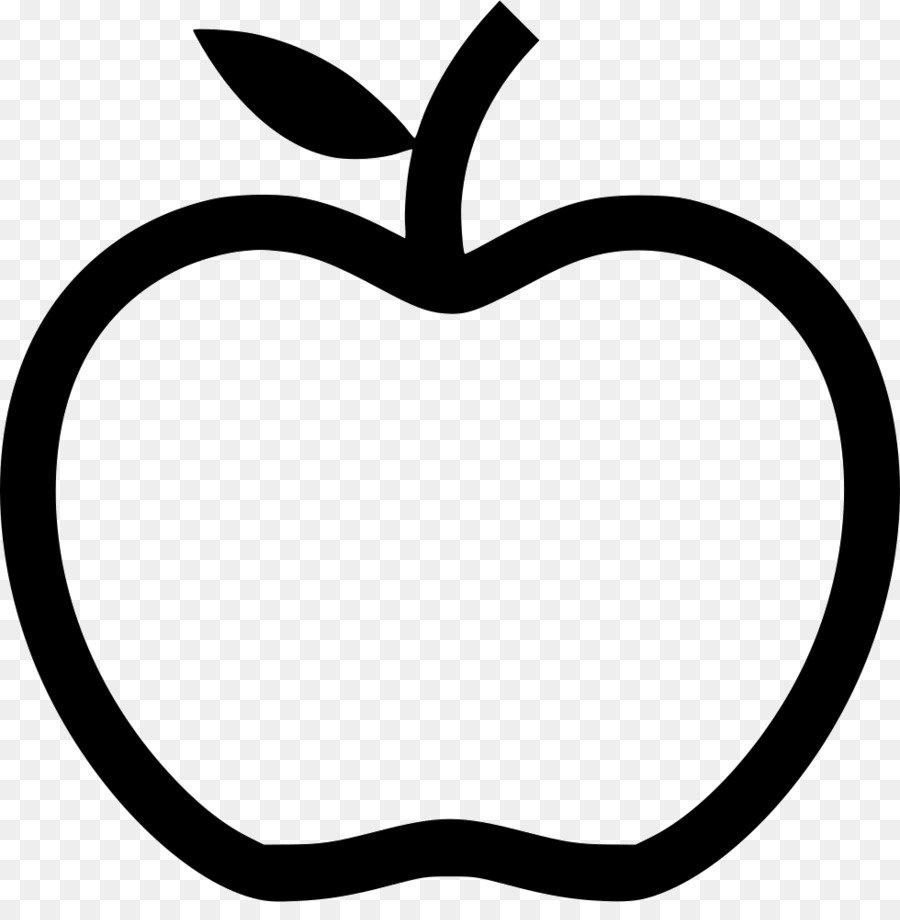 apple black and white clipart