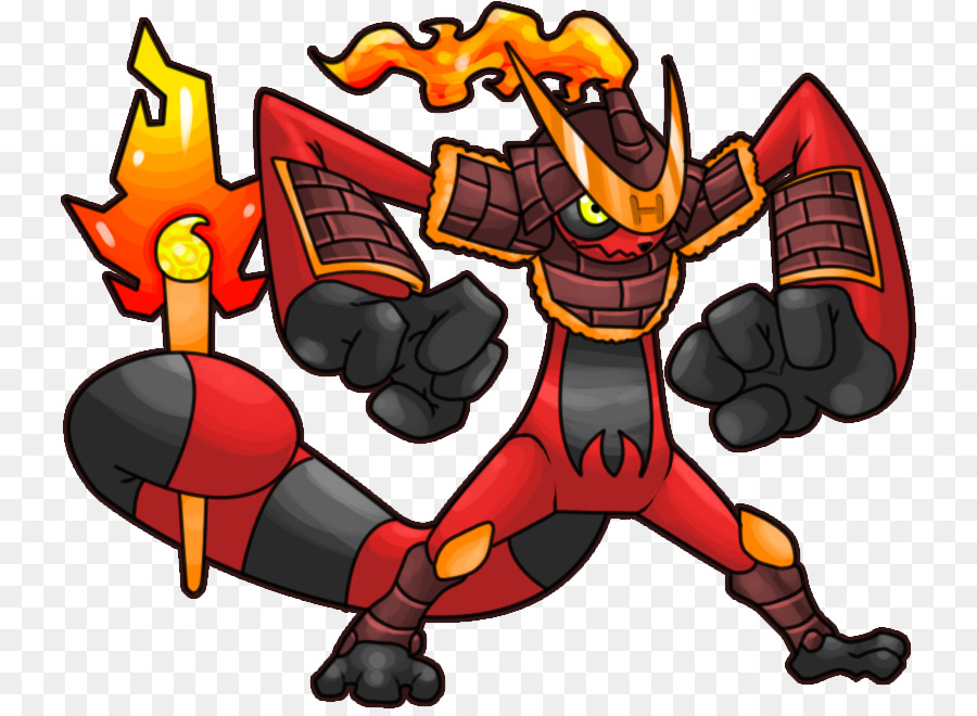 Clip art Illustration Fiction Charakter - flammendes Monster