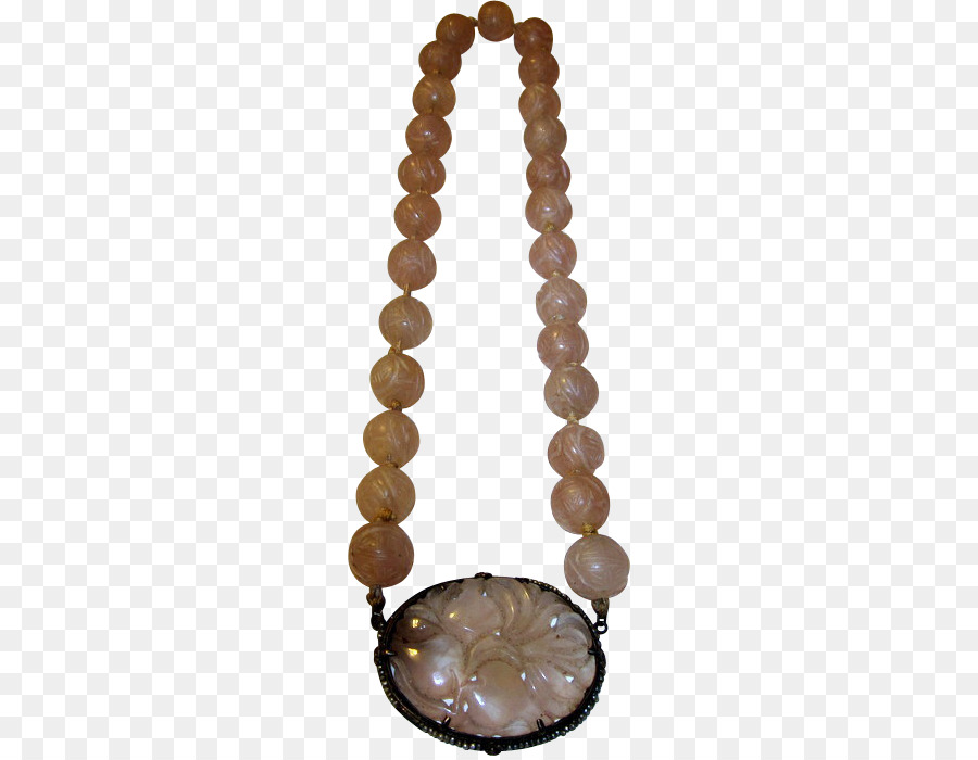 Halskette-Perlen-Rosenquarz-Edelstein-Parelketting - Halskette