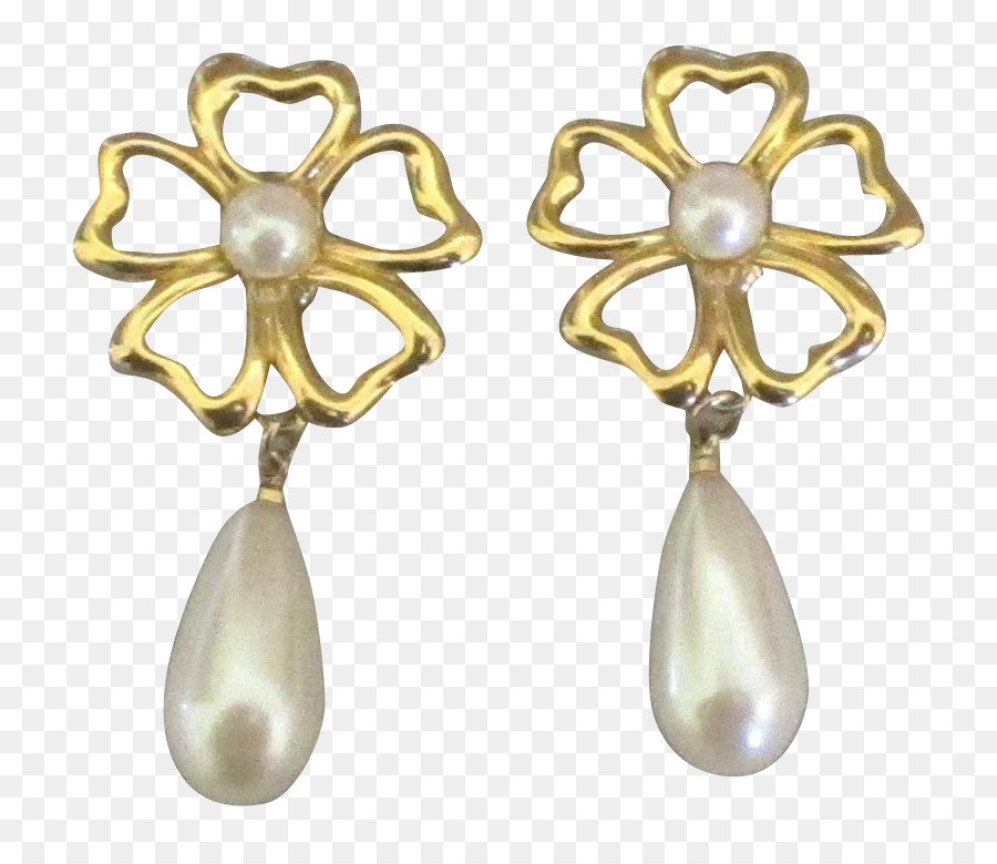 Imitazione Orecchino di perla Monili del Corpo 1960 - 1960 orecchini fiore