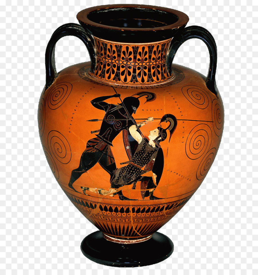 Achille Antica Grecia Ajax Grande Pentesilea a figure Nere ceramica - vaso greco