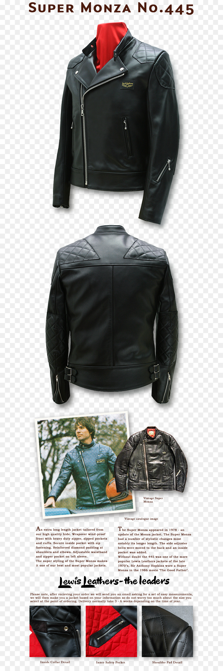 Das Schwarze Leder Jacke, Lewis Leathers - Jacke