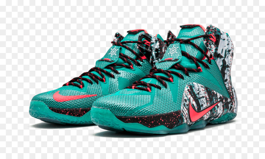 Scarpe sportive Uomo Nike Lebron 12 Natale Akron Betulla Scarpe da Basket   Emerald Green/Hyper Punc - nike